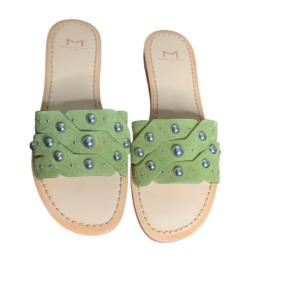 MARC Fisher Paxton stud slide green sandals. Size 8.5. New in Box - Picture 3 of 6